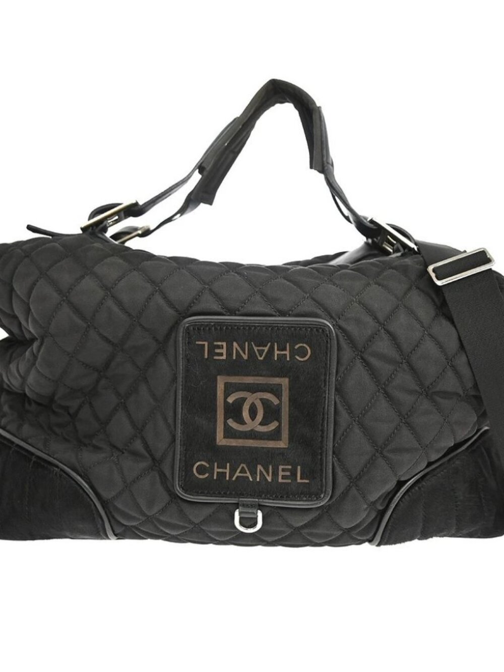 Chanel Black Nylon Sport Line Duffle Handbag